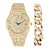 Relógio Masculino Charles Raymond ST10528 Gold w/Cuban - Imagem 1