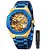 Relógio Masculino Tiong FOR8202-Gold Blue - Imagem 1