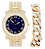 Relógio Masculino Charles Raymond L0504B (L0504RNB Cuban Gold Royal Blue) - Imagem 1