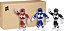 Power Rangers Playskool Heroes Mega Mighties Pacote com 3 Rangers - Rangers Vermelho, Azul e Preto 10 polegadas, Figuras de ação para crianças de 3 anos ou mais (Exclusivo da Amazon) - Imagem 2