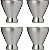 Copos de Coquetel de Aço Inoxidável Cambridge 11 Oz, Conjunto de 4, 4 Unidades, Sem Cor - Imagem 1