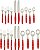 Conjunto de talheres Ginkgo International Lyon, 10x2x4 polegadas, vermelho - Imagem 2