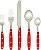 Conjunto de talheres Ginkgo International Lyon, 10x2x4 polegadas, vermelho - Imagem 1