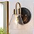 Iluminação de Parede KSANA Sconce 1-Luz Preto e Dourado com Vidro Texturizado para Corredor, Quarto, Escada e Entrada do Estilo Meio do Século. - Imagem 1