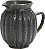 Jarra de cerâmica estriada Creative Co-Op, preta fosca, 8''L x 6''W x 8''H - Imagem 1