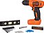 Furadeira sem fio BLACK+DECKER 8V MAX* + Kit de projetos de decoração para casa com 43 peças (BDCD8HDPK) - Imagem 1