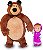 Conjunto de Pelúcia Masha e o Urso Jada Toys, Conjunto de Pelúcia Masha com Urso e Boneca para Crianças, Idade 3+, Nylon, 109301072, 9.8 polegadas - Imagem 4