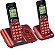 Sistema de telefone VTech CS6529-26 DECT 6.0 com identificação de chamadas/chamada em espera, 2 bases sem fio, vermelho. - Imagem 1