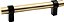 Puxadores de armário Design House Emery, pacote com 5 unidades, 3-3/4 polegadas (96mm) de centro a centro, puxadores de gaveta modernos para cozinha, dourado acetinado e preto fosco - Imagem 1
