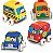 Conjunto de Veículos de Retorno Automático Melissa & Doug K's Kids - Conjunto de Brinquedos Macios para Bebê com 4 Carros e Caminhões e Estojo de Transporte - Carros de Retorno Automático, Brinquedos para - Imagem 1