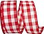 Fita Xadrez com Bordas com Fio Reliant Ribbon 93228W-036-40K, 2-1/2 polegadas X 50 jardas, Branco/vermelho. - Imagem 1