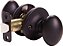 Maçaneta para porta de passagem de casa ou closet Design House 779173 Egg, preto fosco - Imagem 1
