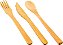 Conjunto de Talheres de Bambu de 8 polegadas - Conjunto de Talheres de Bambu Eco-Friendly Garfo, Colher e Faca: Perfeito para Restaurantes, Eventos de Catering e Food Trucks - Descartável e Com - Imagem 2