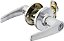 Maçaneta para porta de entrada Kwikset Delta com fechadura e chave, alavanca reversível segura com chave, fechadura para entrada principal e quartos, cromado acetinado, segurança Smartkey resistente a arrombamentos. - Imagem 1