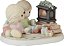 Estátua de Casais Precious Moments | Sua Amor Aquece Meu Coração Estátua de Porcelana | Decoração e Presente para as Festas | Pintada à Mão - Imagem 3