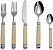 Coleção Euro Ceramica Rossini 18/10 Talheres em Aço Inoxidável, Conjunto de 5 Peças, Branco. - Imagem 1
