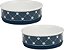 Conjunto de tigelas para animais de estimação com estampa de patas de treliça, à prova de micro-ondas e lava-louças, fundo de silicone antiderrapante para menos bagunça, médio 6x2, mar - Imagem 1