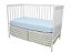 Empresa Americana para Bebês 100% Algodão Percale Lençol de Berço Ajustado e Saia Zigzag, Azul, para Meninos e Meninas. - Imagem 2