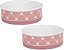 Conjunto de tigelas para animais de estimação com estampa de patinha, à prova de micro-ondas e lava-louças, fundo de silicone antiderrapante para menos bagunça, médio 6x2, rosa, 2 unidades - Imagem 1