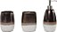 Conjunto de Acessórios para Banheiro em Cerâmica de 3 Peças com Dispensador de Sabonete ou Loção, Copo, Porta Escova de Dente dourado Stoneware Paseo Road da HiEnd Accents, Estilo Rust - Imagem 1