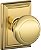 Coleção Addison Andover da SCHLAGE F10 e 505 Knob de passagem, latão polido PVD brilhante - Imagem 1