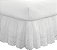 Saias de cama de olhos franzidos com babados e detalhes bordados, 18 de comprimento, solteiro, branco. - Imagem 1