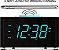 Rádio-relógio de alarme duplo Emerson ER100401 Smartset 15Watt com carregamento sem fio ultra-rápido, alto-falante Bluetooth, carregador USB, luz noturna de LED ciano e display de 1,4 - Imagem 3