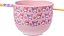 Tigela de Ramen de Cerâmica Silver Buffalo Sanrio My Melody e Kuromi com Padrão Floral Pastel e Hashi, 20 Onças, Roxo/Multi - Imagem 1