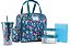 Bolsa Térmica Fit & Fresh Wichita com Bolsa Lateral e Alças de Transporte, Kit Completo de Almoço Inclui Copo Térmico, 2 Recipientes e Bloco de Gelo, Estampa de Leopardo Azul - Imagem 1