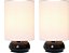 Designs Simples LT2043-BLK-2PK 9 Gêmeo 2 Pçs Contemporâneo 4 Configurações Toque Metal Mini Conjunto de Luminárias de Mesa Redonda c/ Abajures de Tecido p/ Decora - Imagem 4