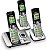Telefone sem fio expansível com sistema de atendimento, identificação de chamadas/chamada em espera e visor/iluminação retroiluminada, prateado, com 3 bases. - Imagem 1