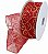 Fita Morex 7416.60/50-934 Swirl 2.5 X 50 YD Nylon Sheer Curling Wired Glitter, Vermelho/Dourado, Fitas de Natal para Artesanato e Decorações de Natal, Fita de Natal - Imagem 1