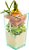 Copos Altos Geométricos Restaurantware, Copos Altos de Sobremesa, Copos Altos de Aperitivo - Ótimos para Lanches e Festas - Plástico Resistente - Verde Mar - 3,5 oz - Caixa com - Imagem 1