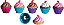 Apontador de lápis 2 em 1 com borracha da loja Cupcake da Raymond Geddes (Pacote com 24 unidades) - Imagem 2