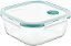 Recipiente de armazenamento de alimentos de vidro LOCK & LOCK Purely Better com tampa de ventilação a vapor, Quadrado-47 oz, Transparente. - Imagem 1