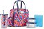 Bolsa Térmica para Almoço Wichita Fit & Fresh com Bolsos Laterais e Alças de Transporte, Kit Completo Inclui Garrafa Térmica, 2 Recipientes e Bloco de Gelo, Padrão de Pavão Ab - Imagem 1