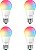 Lâmpada inteligente LED wifi SYLVANIA, equivalente a 60W, cor completa e branco ajustável A19, dimável, compatível apenas com Alexa e Google Home - Pacote com 4 unidades (75674) - Imagem 1