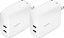 Carregador de parede Belkin BoostCharge Dual USB-C com PPS 60W para Apple iPhone, iPad, Samsung Galaxy, Google Pixel - Compatível com Cabo USB-C para Lightning e USB-C para USB-C - Branco (pacote com 2) - Imagem 1