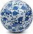 Móveis Orientais Bola Decorativa de Porcelana 6 - Folhas Azuis - Imagem 1