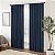 Cortina de janela moderna Eclipse Fresno Blackout Térmica com bolso de haste para quarto (1 painel), 52 pol x 108 pol, Azul Escuro. - Imagem 1