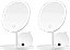 Espelho de Maquiagem Iluminado OVENTE com Ampliação, Recarregável 8.5'' de Mesa com Bandeja de Armazenamento, LED Redondo Regulável, Mini Espelho Magnético 10X, Compacto para Viagem, Aliment - Imagem 1
