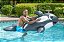 Flutuador de Piscina Inflável Poolmaster Baleia Gigante Cinza Grande - Imagem 1