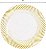 Itens Essenciais para Festa 40 Pratos Descartáveis de Porcelana para Almoço/Salada de Plástico Resistente de 9 com Borda Swirl, Branco/Dourado - Imagem 2