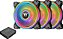 Thermaltake Riing Quad 140mm 16.8 Milhões de Cores RGB (Alexa, Razer Chroma) Software Habilitado 4 Anéis de Luz 54 LED Endereçáveis 9 Lâminas Ventilador para Gabinete/R - Imagem 1
