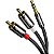 Cabo de Áudio Ugreen AV116 Jack 3.5mm para 2 RCA - Preto/Dourado 3 metros - Imagem 1