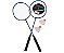 Kit Badminton  AX CY Esportes 2 Raquetes 2 Petecas e Sacola CY - 37025 / 37083 - Imagem 1