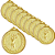 Medalha Honra ao Mérito TOCHA Ouro AX 64mm- FA485-435 - PACK COM 10 - Imagem 1