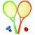 Kit 2 Raquetes Infantil Tênis/Badminton Plástico AX Esportes C/ 1 Peteca e 1 Bola - JR Toys - Imagem 1