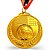 Medalha AX Esportes 65mm Dourada - YWA 456 FUTEBOL BOLA - EXCLUSIVIDADE - Imagem 1