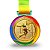 Medalha AX Esportes 65mm Borda Colorida YWA 457 BASQUETE - EXCLUSIVIDADE - Imagem 1